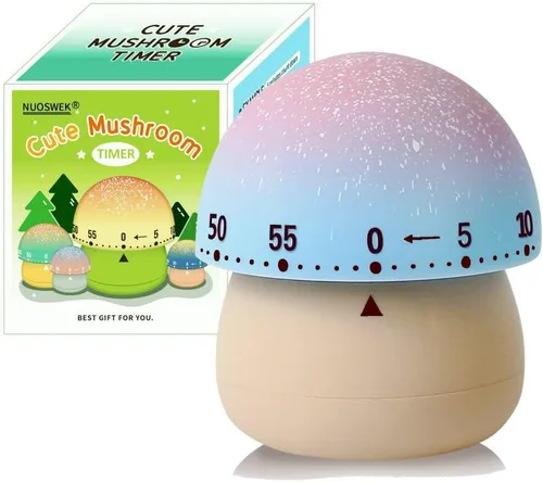 Temporizador mecánico de cocina, lindo temporizador de hongos para niños, temporizador manual de cuenta regresiva de 60 minutos para aula, hogar,