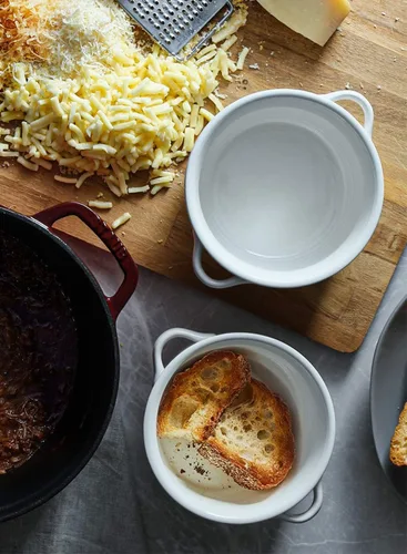 Miniatura 8 de LE TAUCI Cuencos para sopa con asas - 28 oz de cerámica sin plomo para sopa de cebolla francesa, aptos para horno y microondas, diseño resistente al
