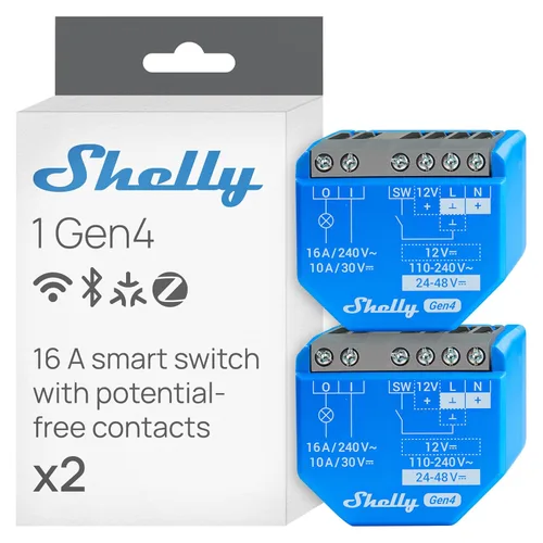 Miniatura 8 de Shelly 1 Gen4 Interruptor de relé inteligente Wi-Fi, Zigbee y Matter con contactos secos, 1 canal 16A Automatización del hogar Compatible