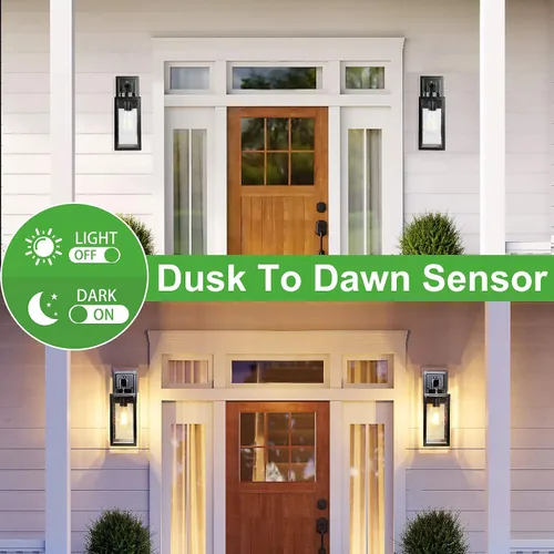 Miniatura 2 de Paquete de 2 luminarias de pared para exteriores de 14 pulgadas del anochecer al amanecer, luminarias de iluminación exterior para montaje en pared