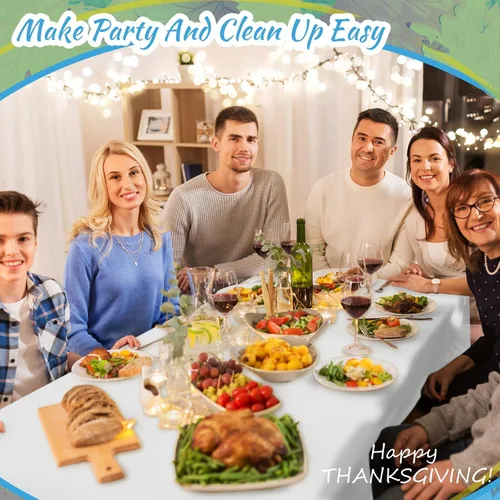 Miniatura 5 de Juexica 12 Pcs Disposable Plastic Tablecloth 54" x 108" Waterproof Table Cover Plastic Decorative Table Cloth for Birthday Graduation Ocean Theme