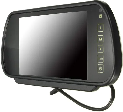 7 "TFT pantalla LCD a color 2 entrada de vídeo coche espejo retrovisor monitor vehículo aparcamiento en espejo monitor para DVD/VCR/cámara reversa