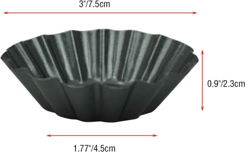 Miniatura 2 de Paquete de 12 moldes para tartaletas de huevo, latas antiadherentes de acero al carbono, molde para tartaletas, moldes para tartas, cupcakes, pudín