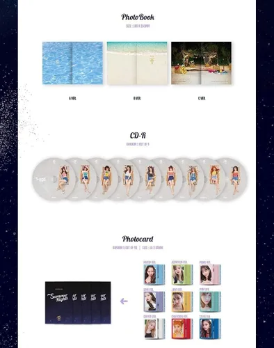 Miniatura 2 de TWICE - Summer Nights (2º Álbum Especial) Álbum+Juego de tarjetas de fotos extra (A ver.)