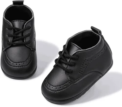 Meckior Zapatos de Boda Clásicos para Bebés Niños y Niñas de Cuero Sintético PU, Mocasines Brogue, Zapatos Oxford para Niños Pequeños, Zapatos de