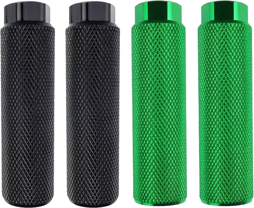 Miniatura 8 de 2 pares de reposapiés de aleación de aluminio para bicicleta de montaña, clavijas de acrobacias traseras, compatibles con ejes de 3/8 pulgadas Negro