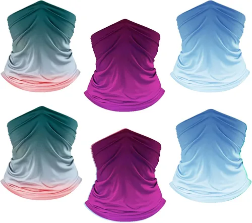 Miniatura 10 de UPF 50+ Sun Protection UV Cooling Neck Gaiter Face Mask Gradient Color Scarf Breathable Bandana for Men & Women