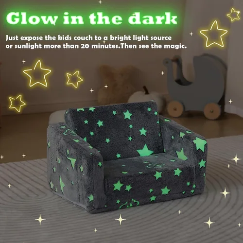 Miniatura 4 de Sofá plegable para niños, sofá plegable con manta, sofá para niñas y niños, silla desplegable para niños pequeños, sofá convertible regalo