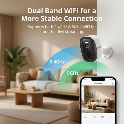 Miniatura 2 de Cámaras de seguridad 2K inalámbricas para exteriores con WiFi 2.4G/5G, cámaras Tuya alimentadas por batería para seguridad del hogar, detección