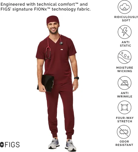 Miniatura 3 de FIGS Gorra médica unisex moderna y clásica, forro supersuave, ligera, transpirable, antideslizante