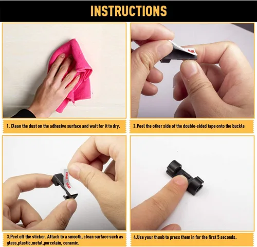 Miniatura 4 de Clips para cables con fuerte adhesivo autoadhesivo, XIAOXI organizador de gestión de cables para TV y PC, soporte adhesivo para cables, ordena