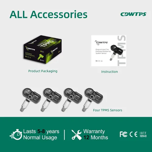 Miniatura 7 de Sensor de presión de neumáticos CDWTPS, 42607-33021 sensor TPMS, PMV-107J 315 Mhz, sistema de monitoreo de presión de neumáticos compatible