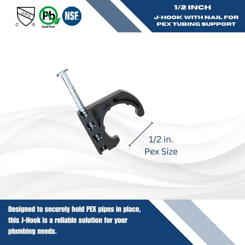 Miniatura 5 de XFITTING J abrazaderas para 1/2" Pex, cobre, tubos de CPVC ect. Talones de tubo con clavo, 26-4-2 (50)