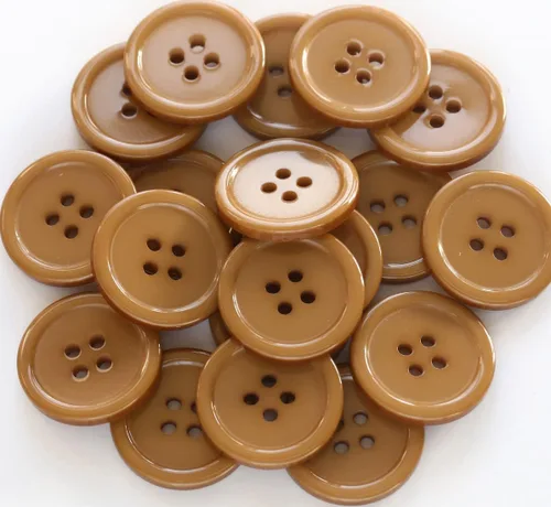 Miniatura 25 de GANSSIA Botones de 1 pulgada (25mm) redondos de 4 agujeros para costura, botón de color beige de respaldo plano, para manualidades DIY, paquete