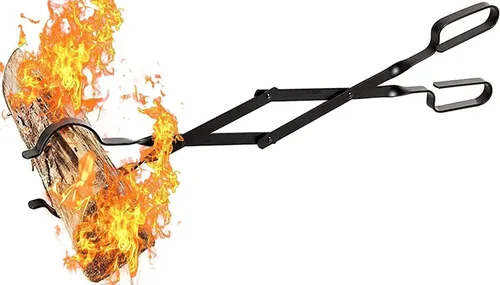Miniatura 2 de Pinzas para chimenea de 26 pulgadas, agarrador de troncos para interior y exterior, horno de leña para carbón, pinzas para fogata, parrilla