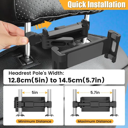 Miniatura 3 de najiaxiaowu Soportes para Tabletas PC Paquete de 2 Soporte para Tableta para Coche, Soporte para Reposacabezas de iPad para iPad/Teléfonos