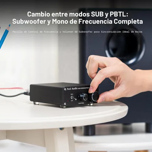 Miniatura 4 de Fosi Audio Amplificador de subwoofer M04 para cine en casa Monocanal Digital Clase D Amplificador de potencia integrado para altavoces pasivos