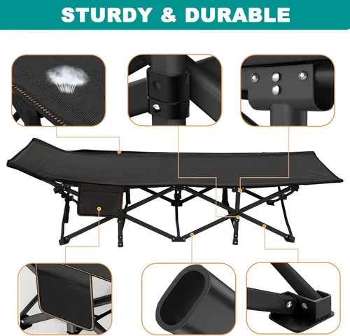 Miniatura 5 de NAIZEA Catres plegables para adultos, catre plegable con colchón, cama plegable para camping, catre militar portátil, catres de dormir Oxford
