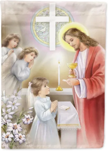 Miniatura 61 de Caroline's Treasures APH8805CHF - Bandera religiosa de la Virgen Madre María para el porche grande, con manga para porche, pancarta decorativa