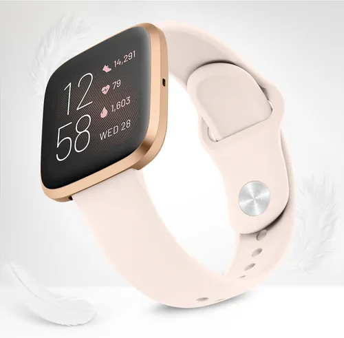 Miniatura 4 de AK Bandas de silicona compatibles con Fitbit Versa 2 / Versa / Lite / SE para mujeres y hombres, correas clásicas suaves de repuesto para reloj