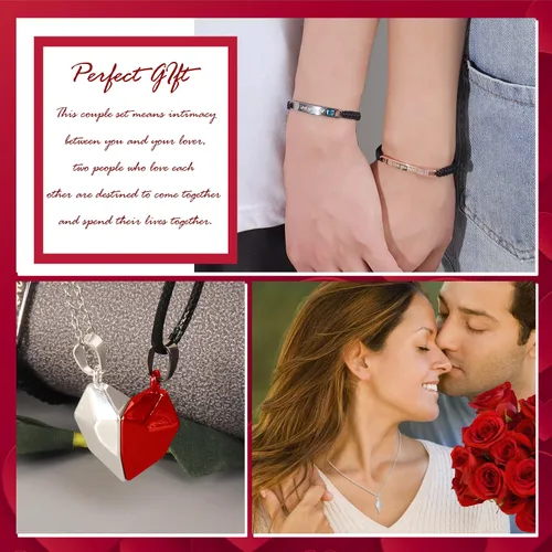 Miniatura 3 de Juego de collares para parejas, pulseras para él y ella, para su reina, su rey, para parejas, regalo para la pareja