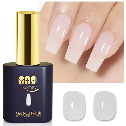 Miniatura 24 de YTD Likomey Esmalte de uñas de gel azul gelatina, 49.2 ft, translúcido transparente de pigmento fino, gel de uñas UV, manicura y pedicura
