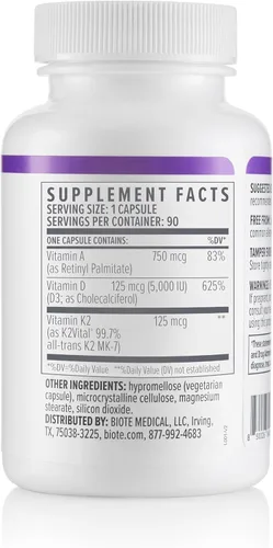Miniatura 5 de Biote Nutraceuticals - ADK 5 - Inmunidad + Cardiovascular (90 Cápsulas)