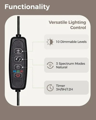 Miniatura 6 de Bamworld Luces de cultivo para plantas de interior, luces de plantas de espectro completo para cultivo en interiores, lámpara de cultivo de piso