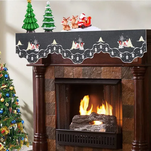 Mantel de muñeco de nieve bordado para Navidad (90 x 17 pulgadas)