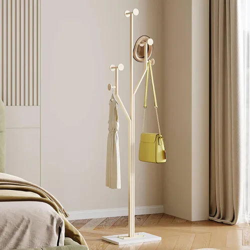 Miniatura 6 de JIAYUEJU Perchero resistente en forma de árbol, perchero de metal independiente con base de mármol resistente, perchero de esquina para dormitorio
