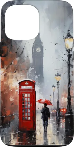 Miniatura 24 de Funda para iPhone 11 Pro Wet London Iconic Red Phone Booth Clocktower Art Cover