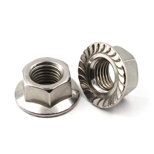 Miniatura 2 de Tuercas de brida métricas de acero inoxidable 304 M16 de 0.630 in, paquete de 8