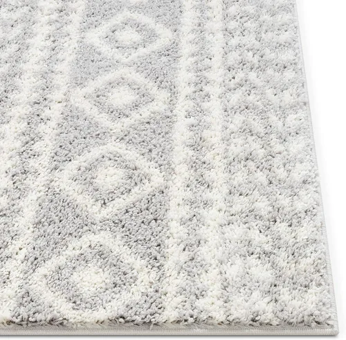 Miniatura 5 de Well Woven Madison Shag Cossima - Alfombra tribal marroquí gris de 5 pies 3 pulgadas x 7 pies 3 pulgadas, crema, 5 pies 3 pulgadas x 7 pies 3