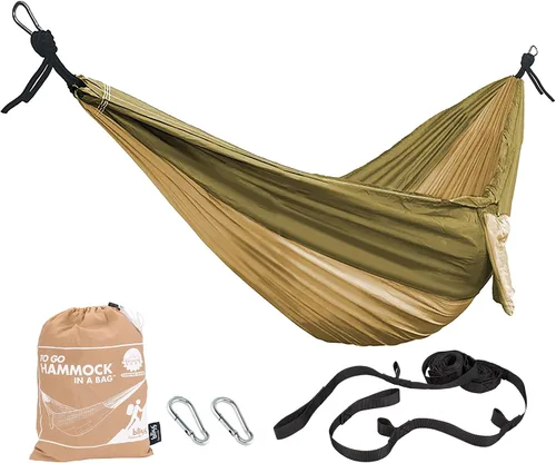 Miniatura 19 de Bliss Hammocks Hamaca en una bolsa con mosquitera y correas ajustables para árboles, hamaca de nailon para acampar y uso al aire libre, capacidad