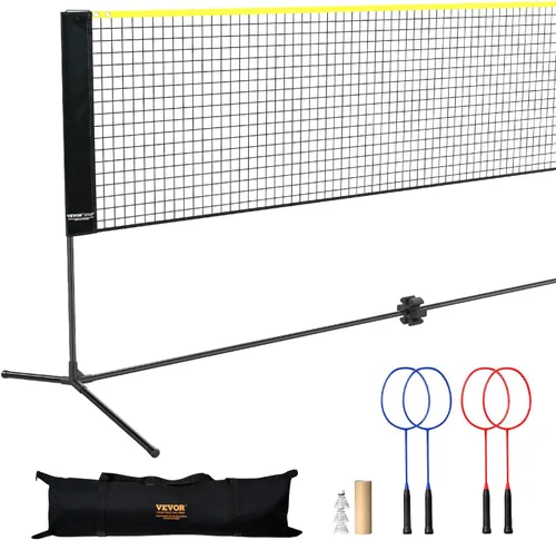 VEVOR Red de bádminton, red de voleibol ajustable en altura, red de pickleball plegable ancha, juego de red de tenis portátil de fácil instalación