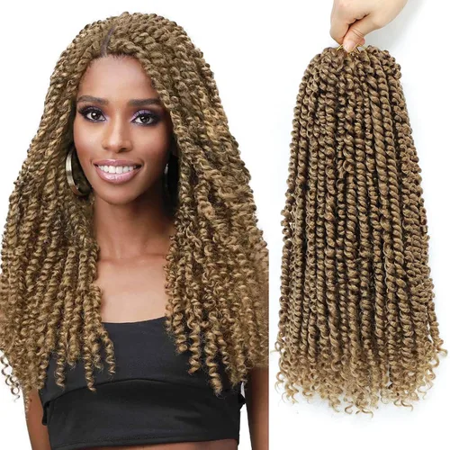 Miniatura 19 de Fulcrum Cabello Passion Twist de 6 pulgadas, 8 paquetes de cabello de ganchillo Passion Twist para mujeres negras, cabello pretrenzado de ganchillo