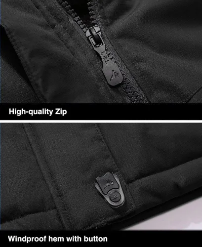 Miniatura 7 de MAGCOMSEN - Chaqueta de invierno para hombre, impermeable, abrigada, con forro polar y múltiples bolsillos