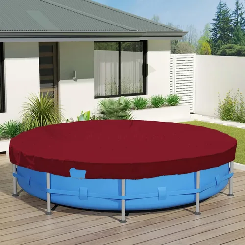 Miniatura 21 de ECOOPTS Cubierta redonda impermeable de poliéster para piscinas sobre el suelo, protector de cubierta de piscina de invierno (6 pies, turquesa)