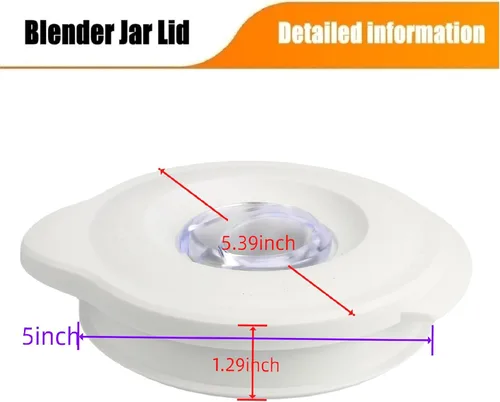 Miniatura 3 de 124462-000-805 Reemplazo de la tapa del frasco de licuadora de vidrio 110404-000-805 Se adapta a frascos de licuadora Oster que miden 5 1/2