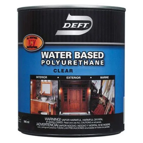 Deft - Pintura al agua para interiores y exteriores. Pintura de acabado en satinado, de poliuretano transparente, cuarto de galón