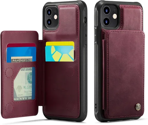 Miniatura 87 de Vinich Funda tipo cartera para iPhone 11 con tarjetero, bloqueo RFID, ranuras de crédito, función atril, a prueba de golpes, para iPhone 11 de 6.1