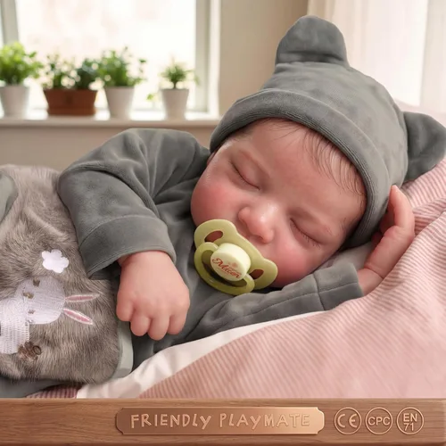 Miniatura 8 de JIZHI Reborn Baby Dolls Boy - Muñeca de bebé recién nacida realista de 20 pulgadas con cuerpo posable, muñecas de bebé de la vida real con gris