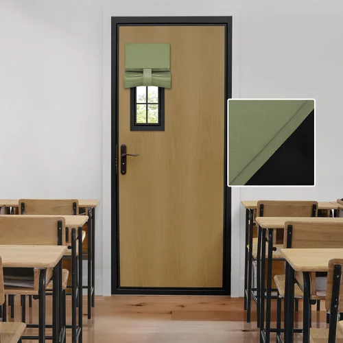 Miniatura 79 de HOMEIDEAS Cortinas 100% Opacas para Luces Laterales de Puerta Principal, Cubierta de Ventana de Puerta de Aula, Persianas de Privacidad