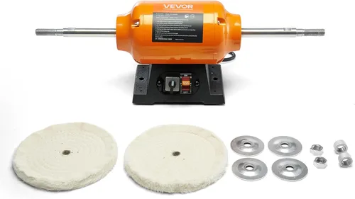 Miniatura 12 de VEVOR Pulidora de Banco, Pulidora de 1/2HP, Pulidora con Velocidad de 0 a 8000RPM con 4" Rueda de Tela, 3" Rueda de Molienda y 3" Rueda de Fibra