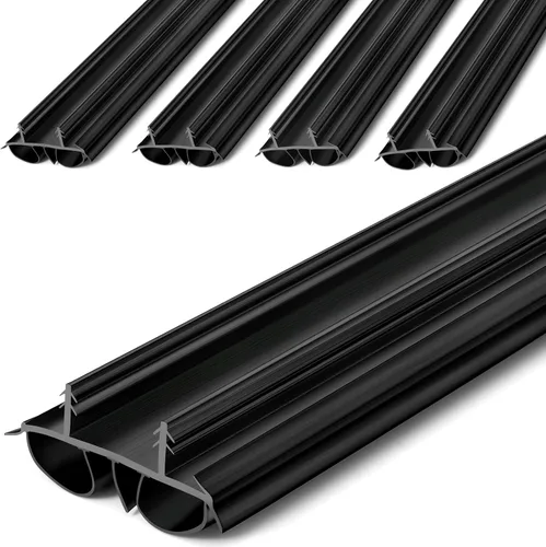 Miniatura 17 de Pushglossy 1 pieza de 36" de barrido de puerta de doble burbuja con muesca de 1-3/4" de ancho, sello de burlete de vinilo para puertas exteriores