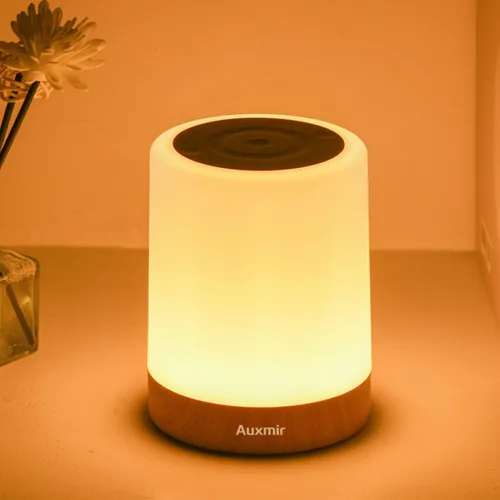 Miniatura 13 de Auxmir Luz nocturna para niños y bebés, lámpara táctil regulable para guardería, 11 colores RGB, 5 brillo, lámpara de mesa recargable portátil