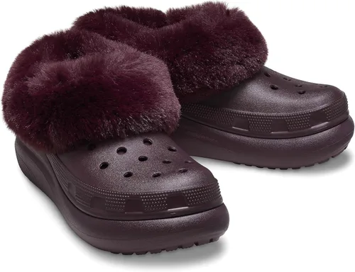 Miniatura 6 de Crocs Zapato clásico unisex con forro Furever Crush para adultos Cerezo oscuro