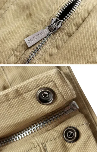 Miniatura 6 de Wantdo chaqueta cierre frontal liviana cuello parado de algodón para hombre