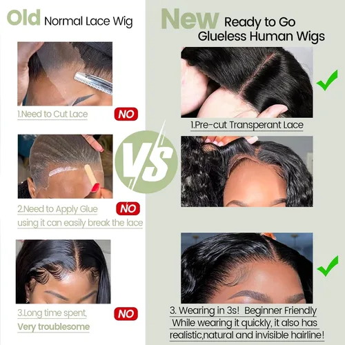 Miniatura 5 de Pelucas de cabello humano sin pegamento predepiladas precortadas Bob rizado corto con encaje frontal para mujeres negras, cierre de encaje 4x4