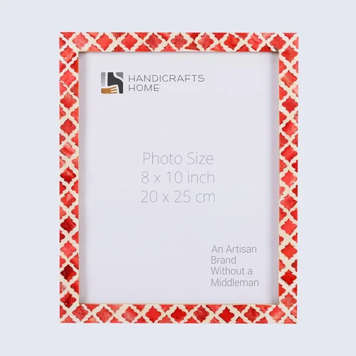 Miniatura 8 de Handicrafts Home Marco de fotos decorativo hecho a mano de 8 x 10 pulgadas, decoración única bohemia chic para el hogar, marco de fotos rojo